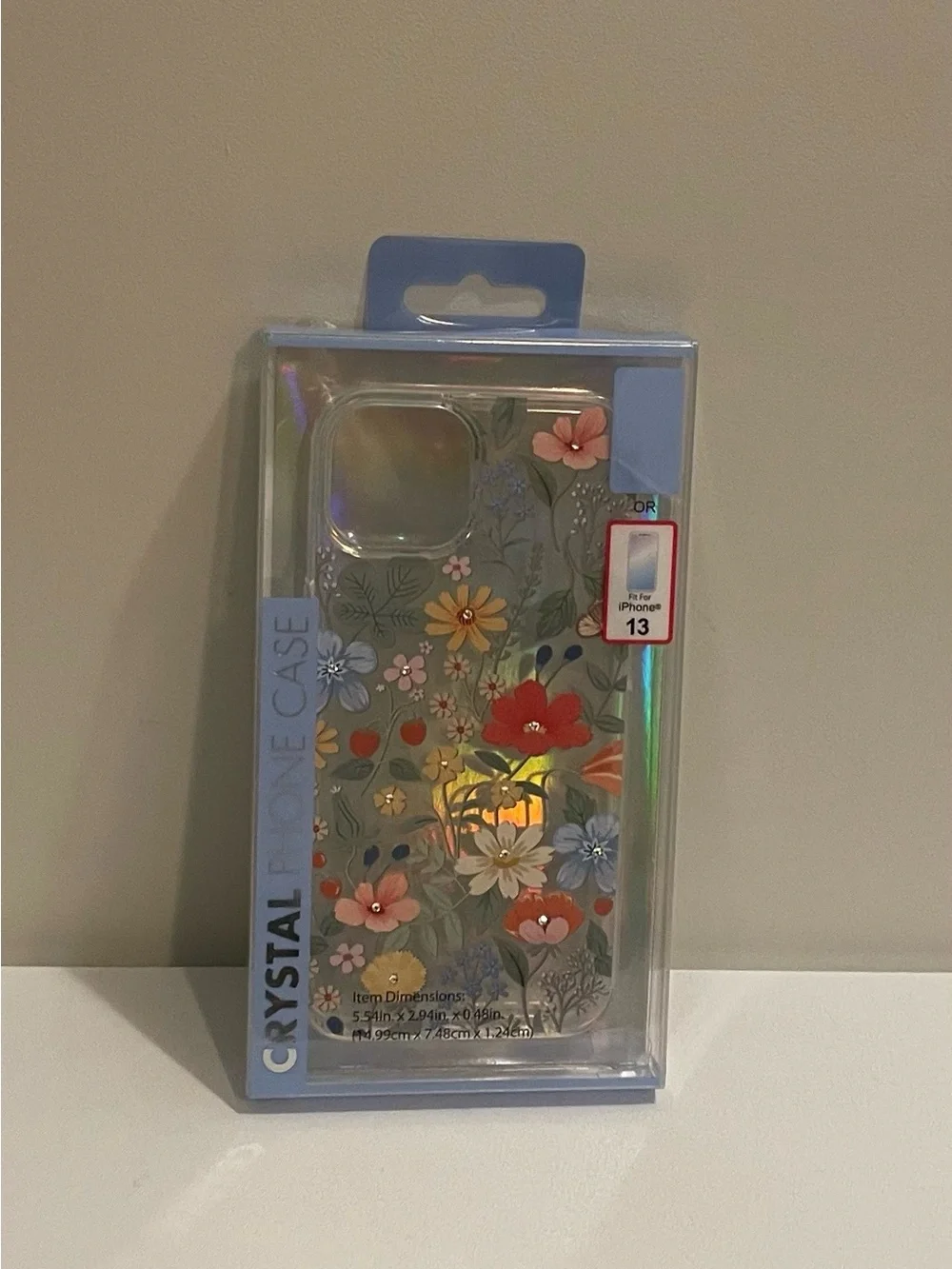 Crystal Floral Phone Case for iPhone 13 14 15 Clear with Multi-Color Flowers